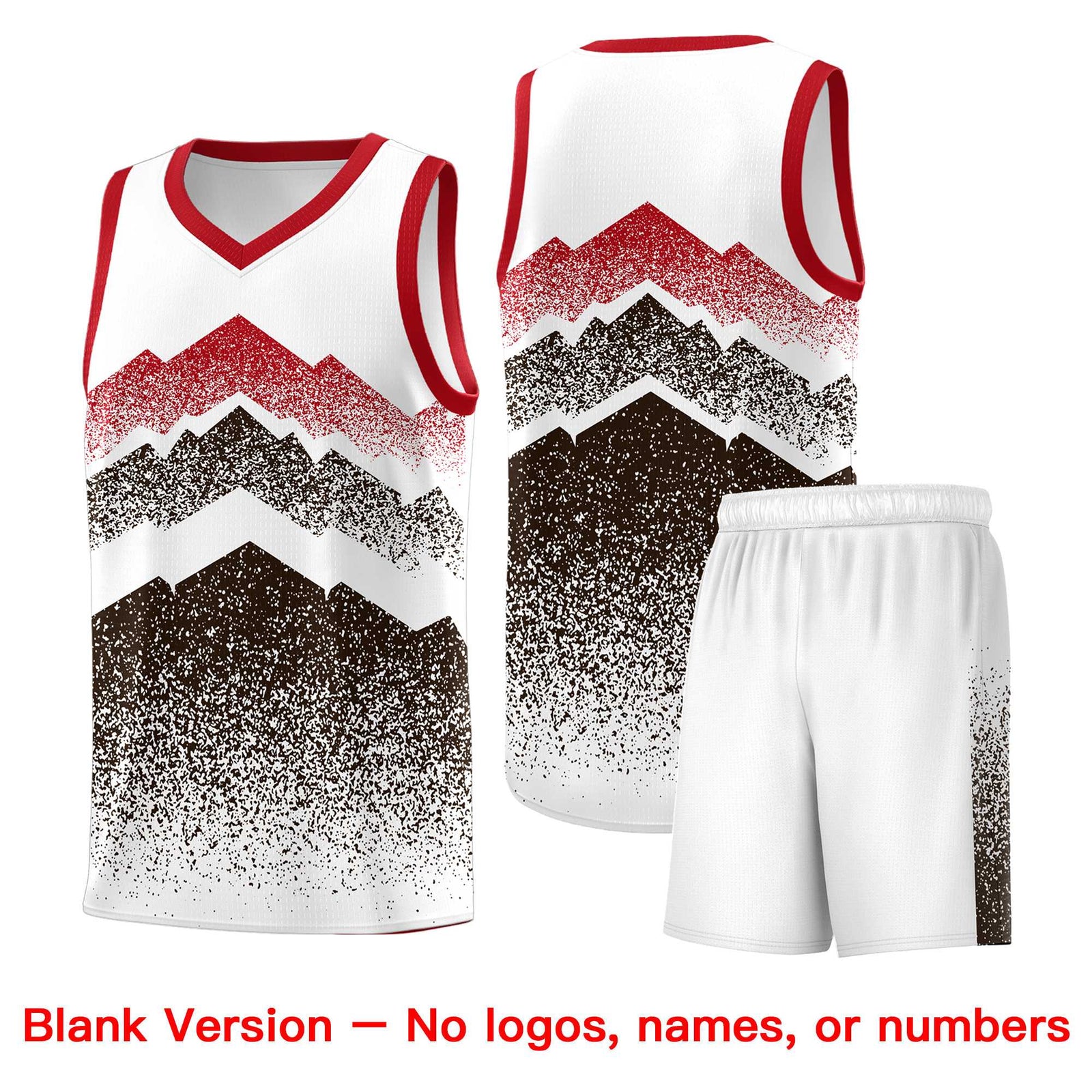 Custom Youth Basketball Jerseys White Brown Gradient Mountain Design Uniforms