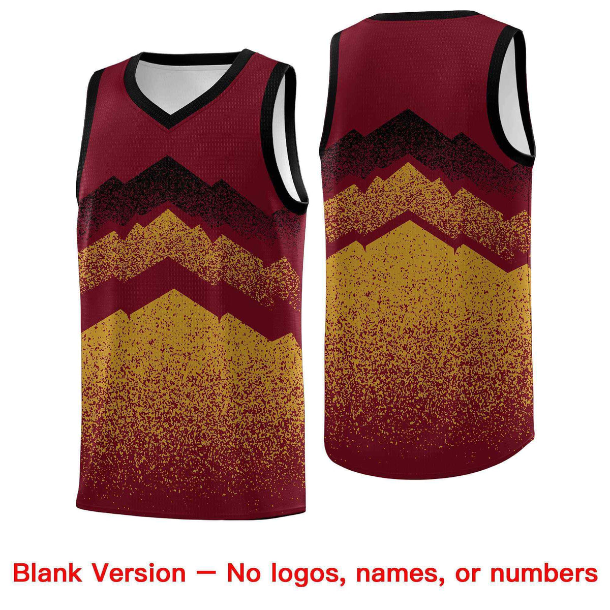 Personalized Youth Basketball Jerseys   Crimson Old Gold Gradient Mountain Design Uniforms