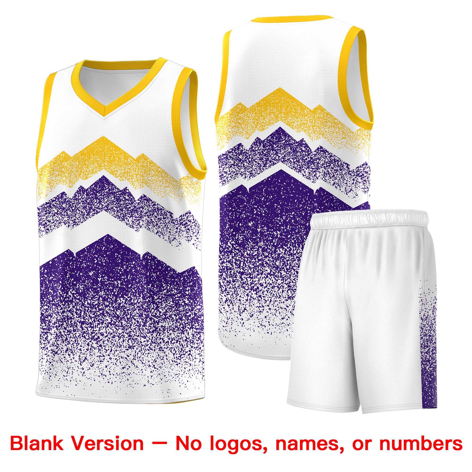 Custom Youth Basketball Jerseys White Purple Gradient Mountain Design Uniforms