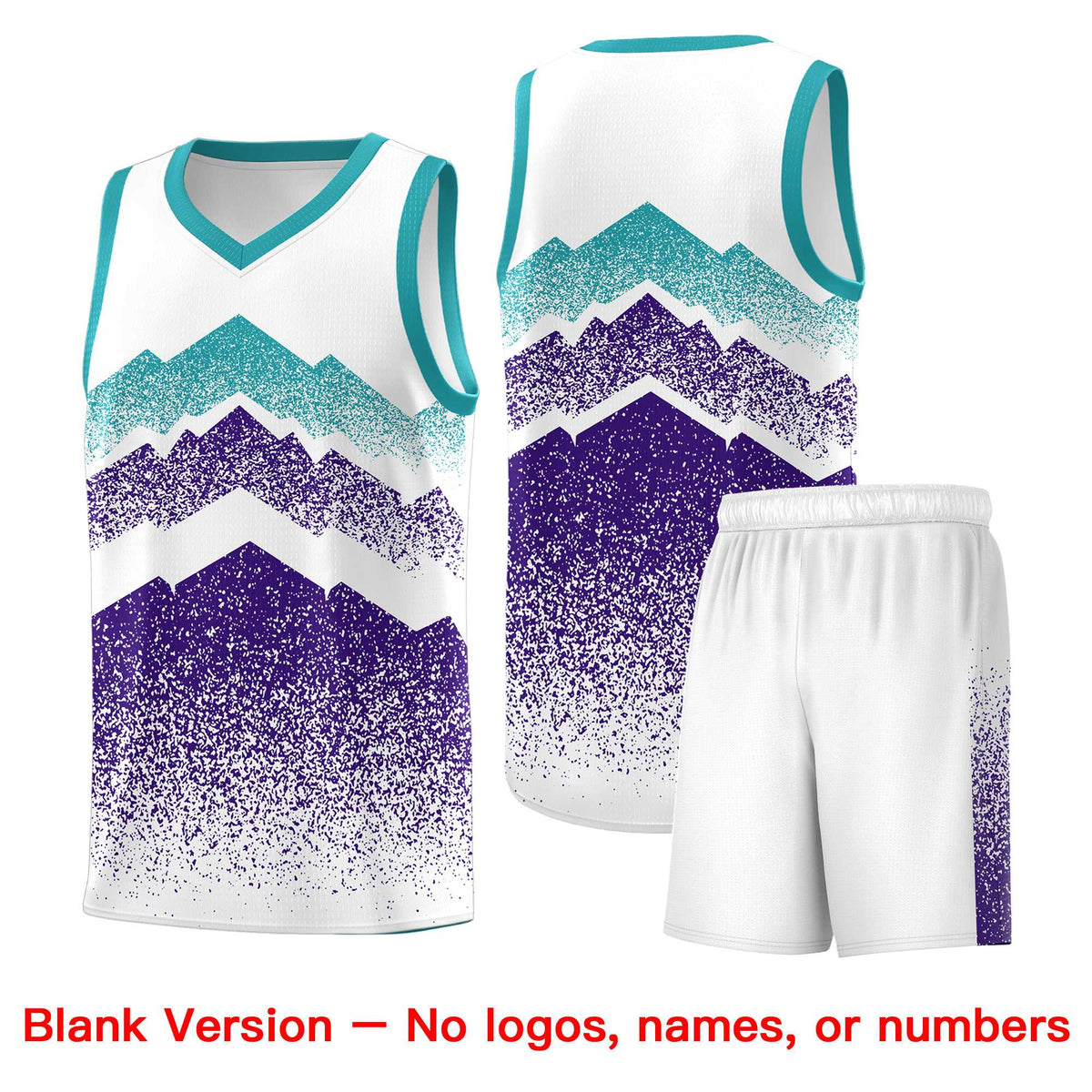 Custom Youth Basketball Jerseys White Purple Gradient Mountain Design Uniforms