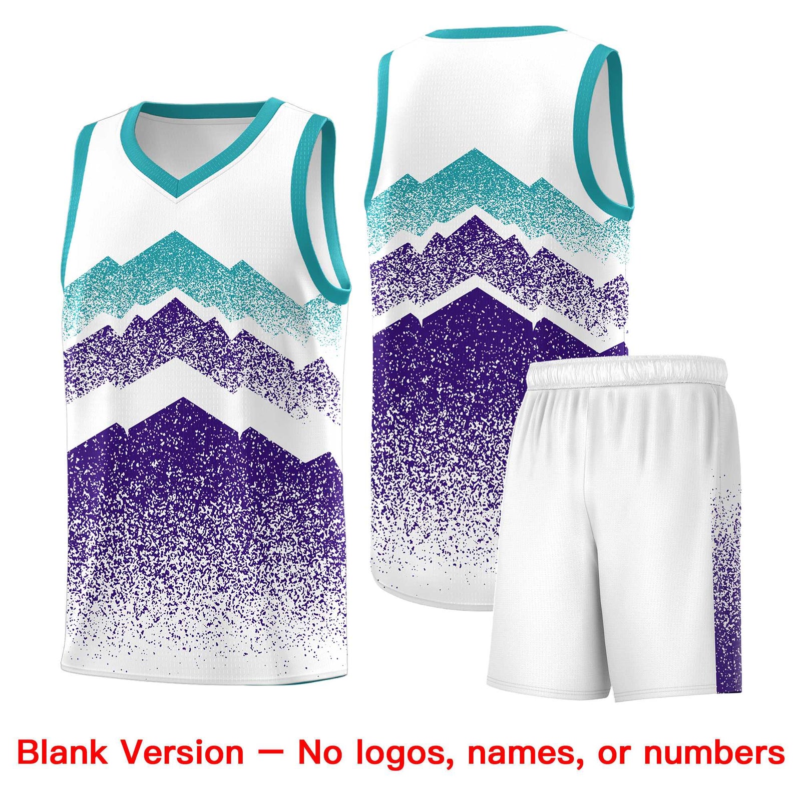 Custom Youth Basketball Jerseys White Purple Gradient Mountain Design Uniforms