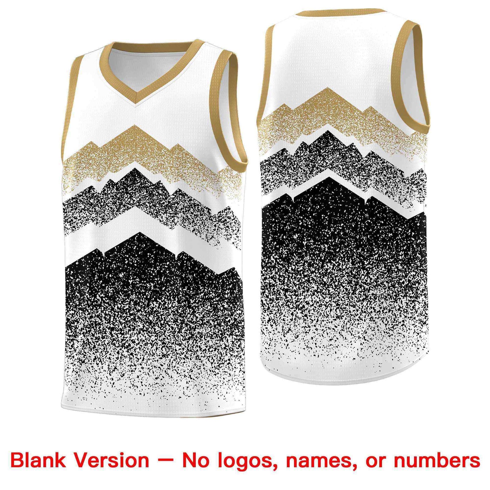 Custom Youth Basketball Jerseys White Black Gradient Mountain Design Uniforms