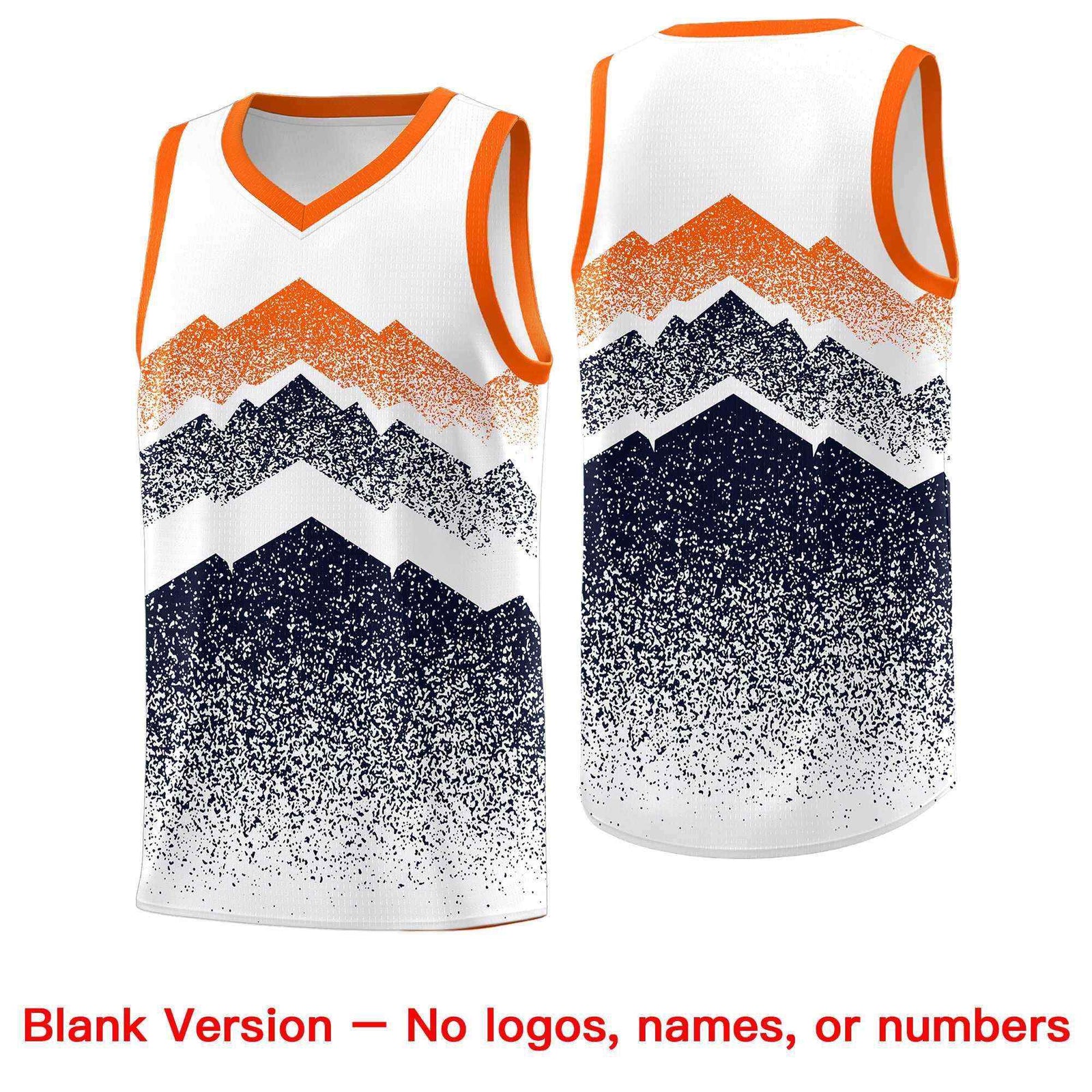 Personalized Youth Basketball Jerseys   White Navy Gradient Mountain Design Uniforms