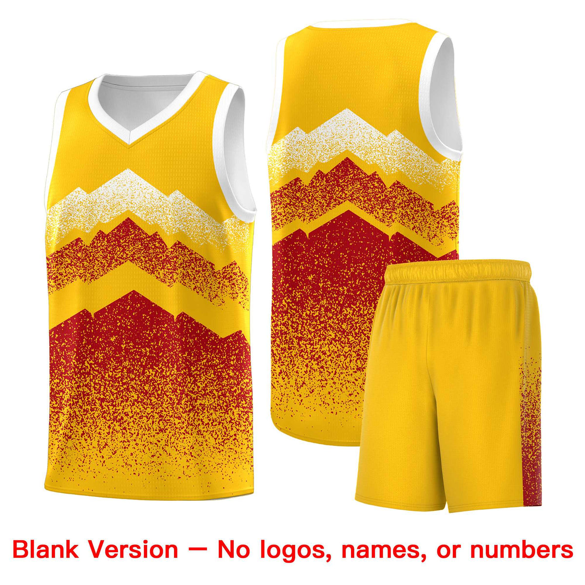 Personalized Youth Basketball Jerseys   Gold Red Gradient Mountain Design Uniforms