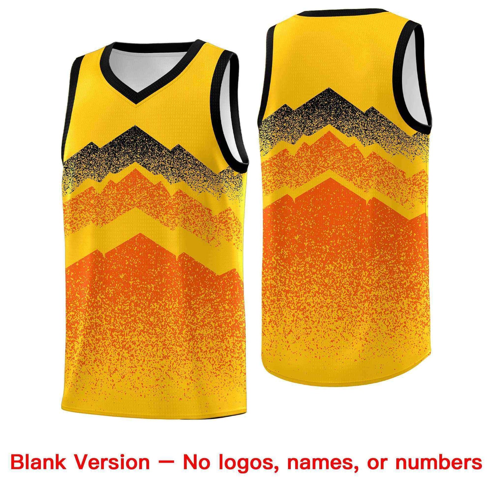 Personalized Youth Basketball Jerseys   Yellow Orange Gradient Mountain Design Uniforms