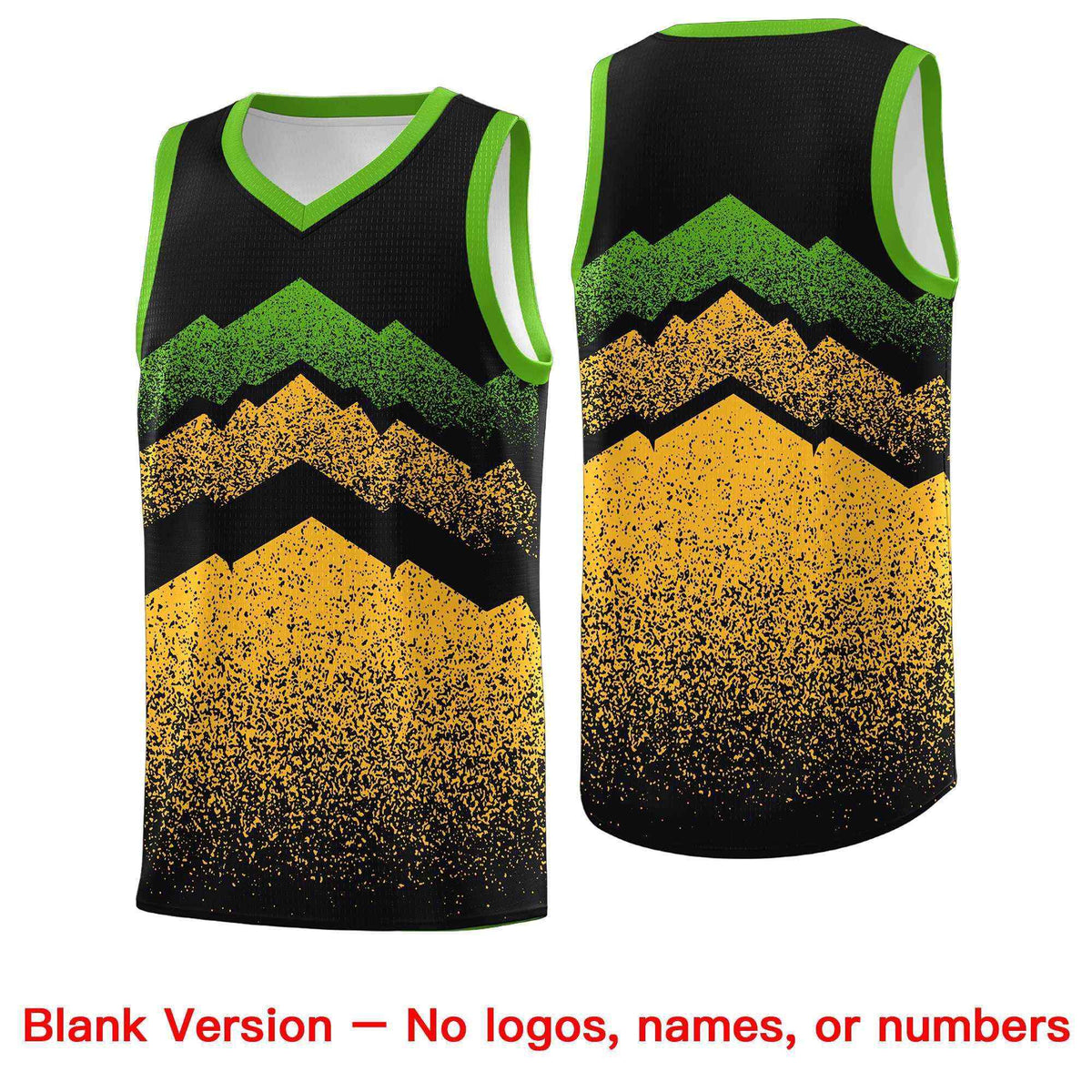 Personalized Youth Basketball Jerseys   Black Gold Gradient Mountain Design Uniforms