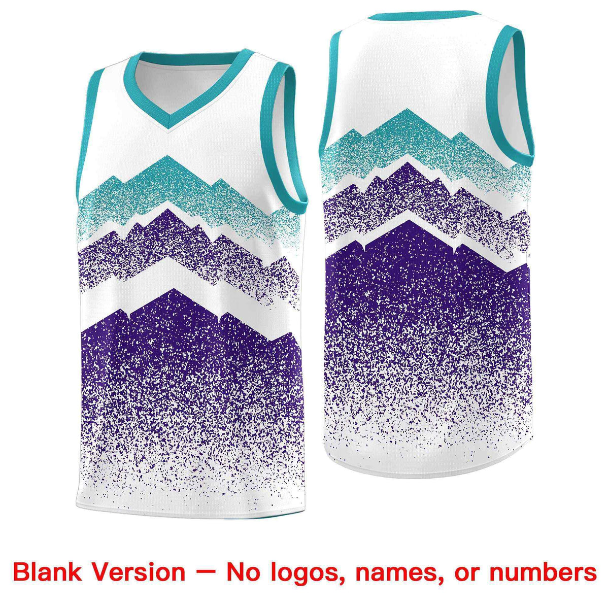 Custom Youth Basketball Jerseys White Purple Gradient Mountain Design Uniforms