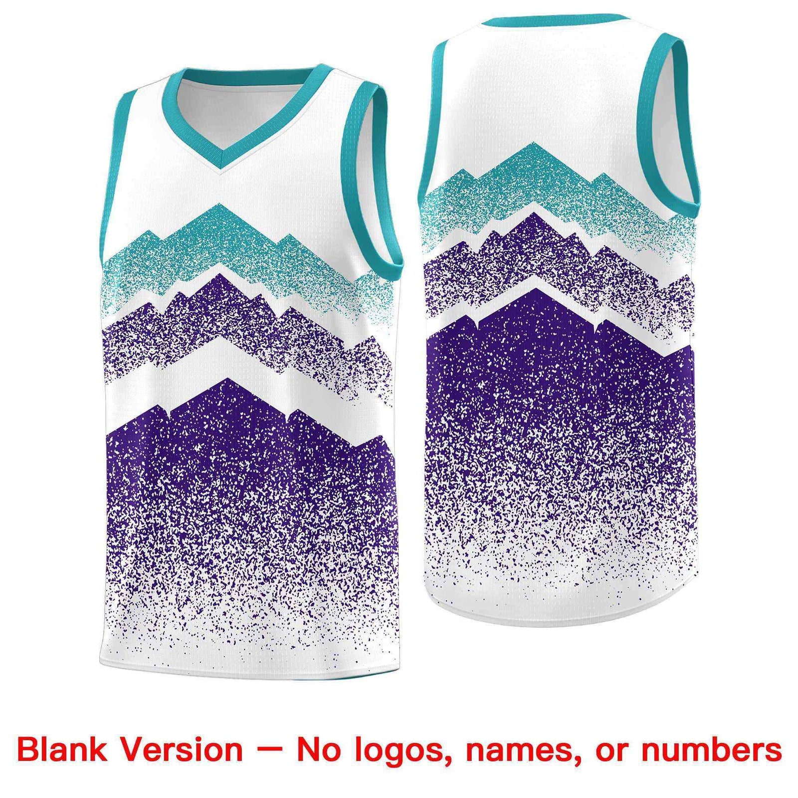 Custom Youth Basketball Jerseys White Purple Gradient Mountain Design Uniforms