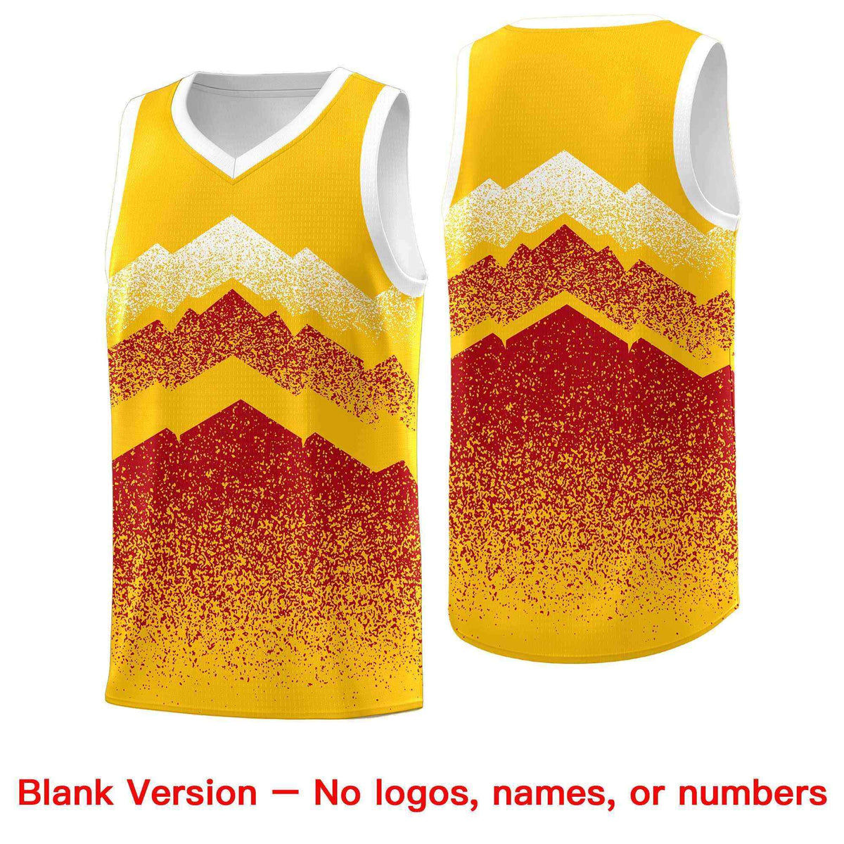 Personalized Youth Basketball Jerseys   Gold Red Gradient Mountain Design Uniforms