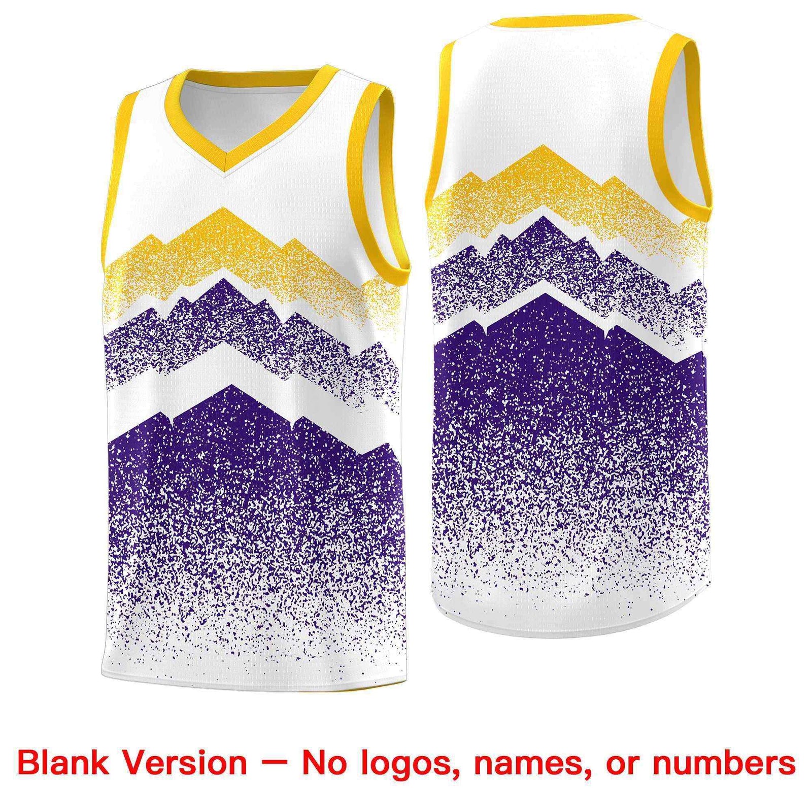Custom Youth Basketball Jerseys White Purple Gradient Mountain Design Uniforms