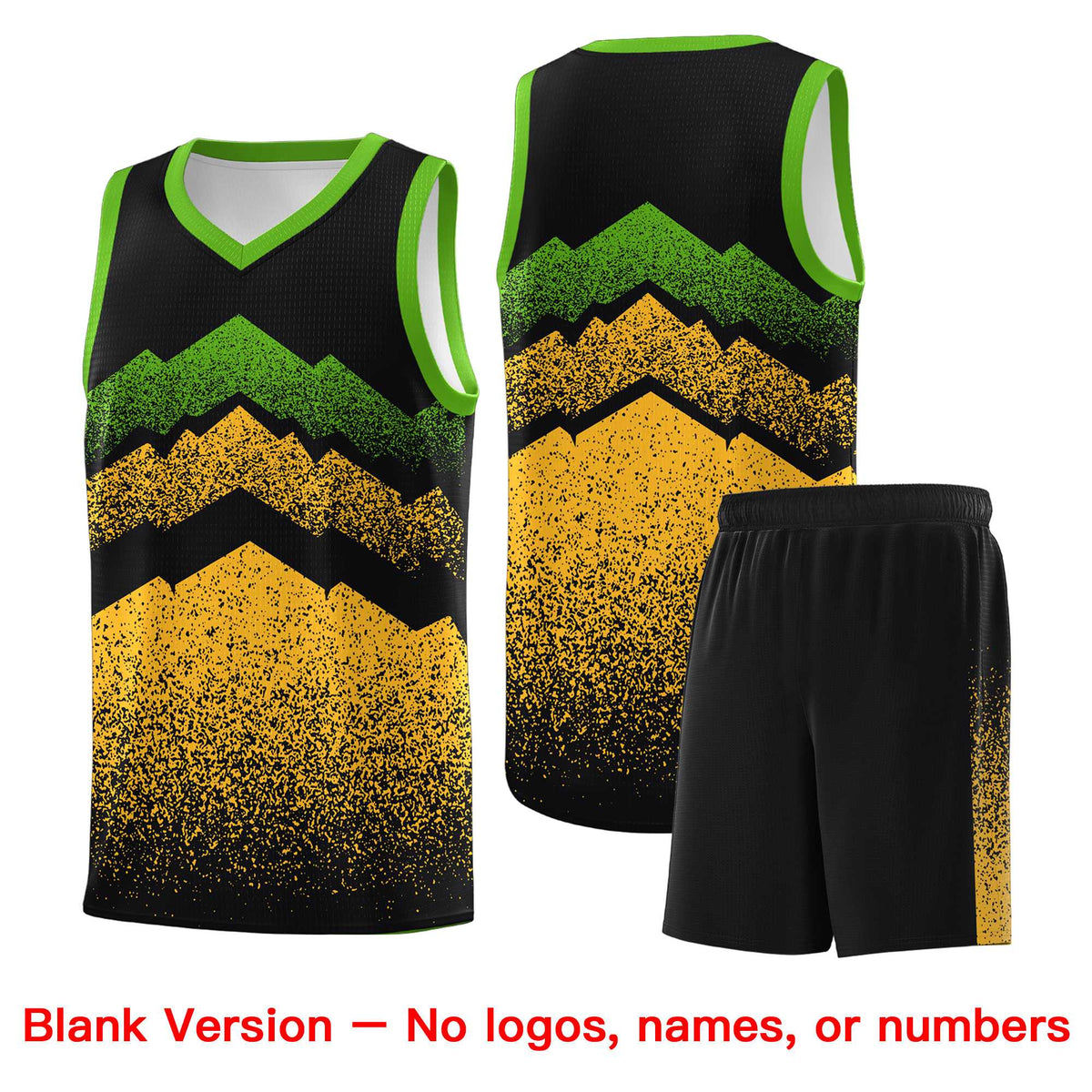Personalized Youth Basketball Jerseys   Black Gold Gradient Mountain Design Uniforms