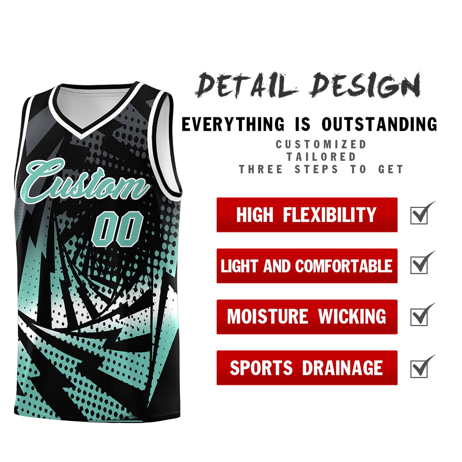 Custom Youth Basketball Jerseys Black Bright Green Lightning Halftone Personalized Team Uniforms