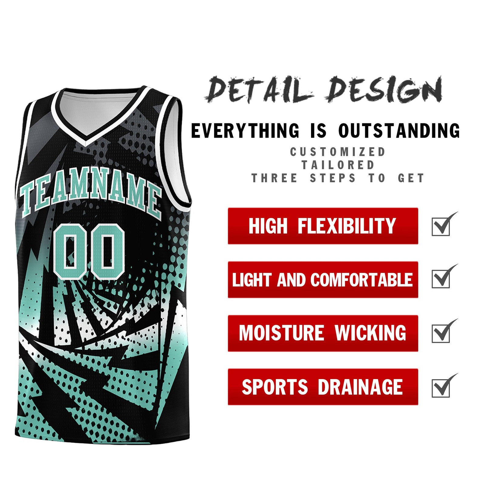 Custom Youth Basketball Jerseys Black Bright Green Lightning Halftone Personalized Team Uniforms