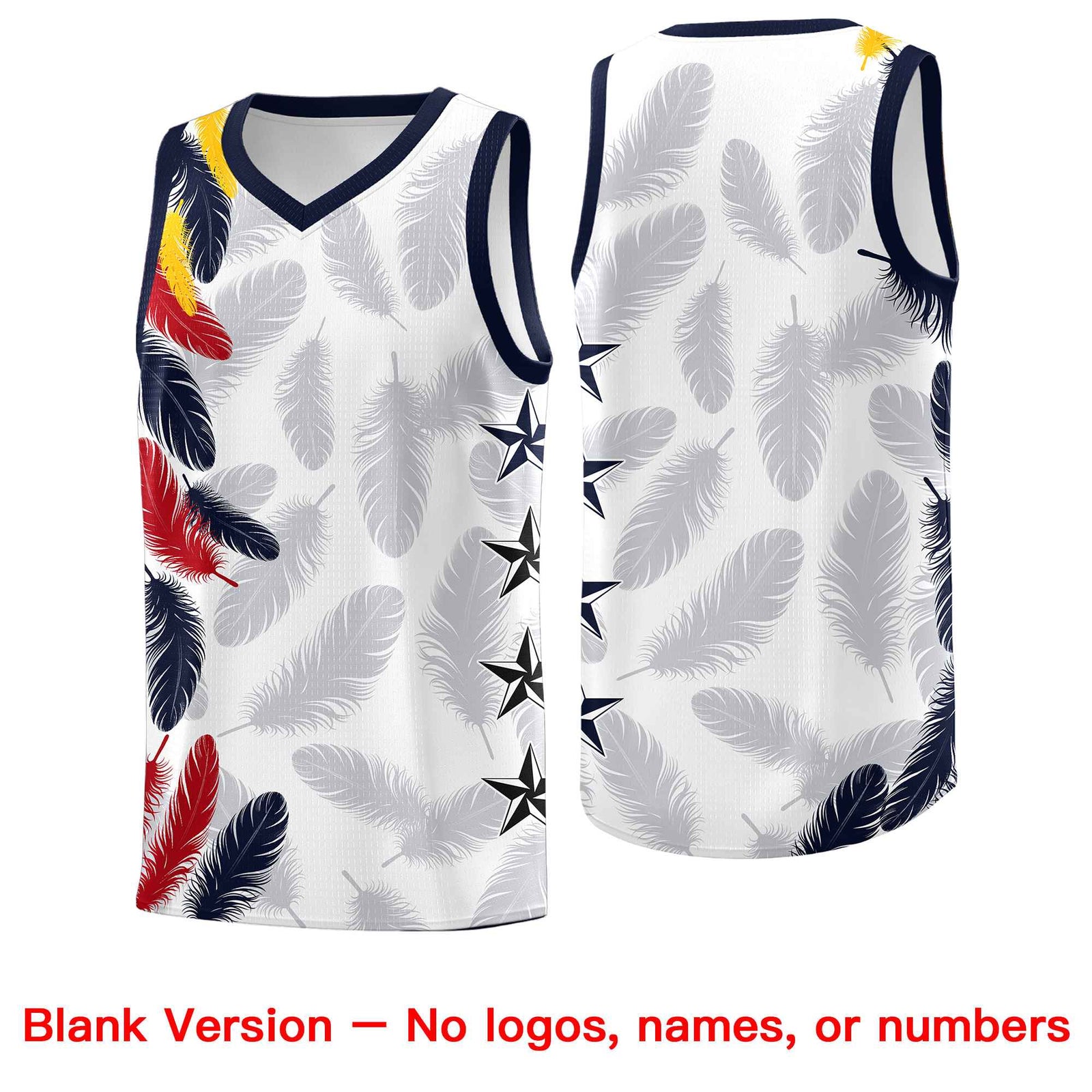 Custom Youth Basketball Jersey White Gold Feather Series Sports Uniform
