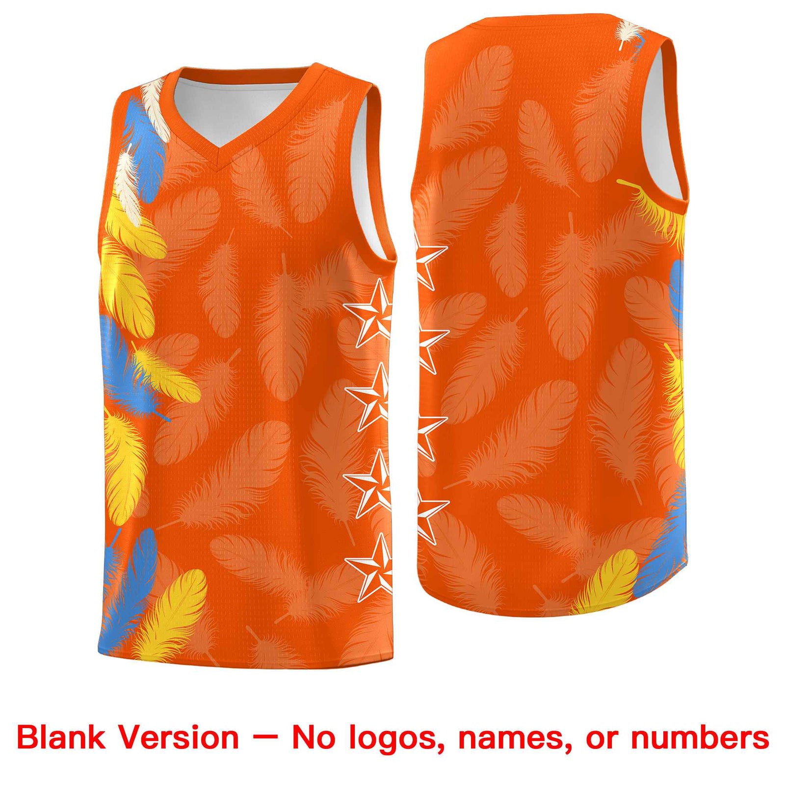 Custom Youth Basketball Jersey Orange Powder Blue Feather Series Sports Uniform