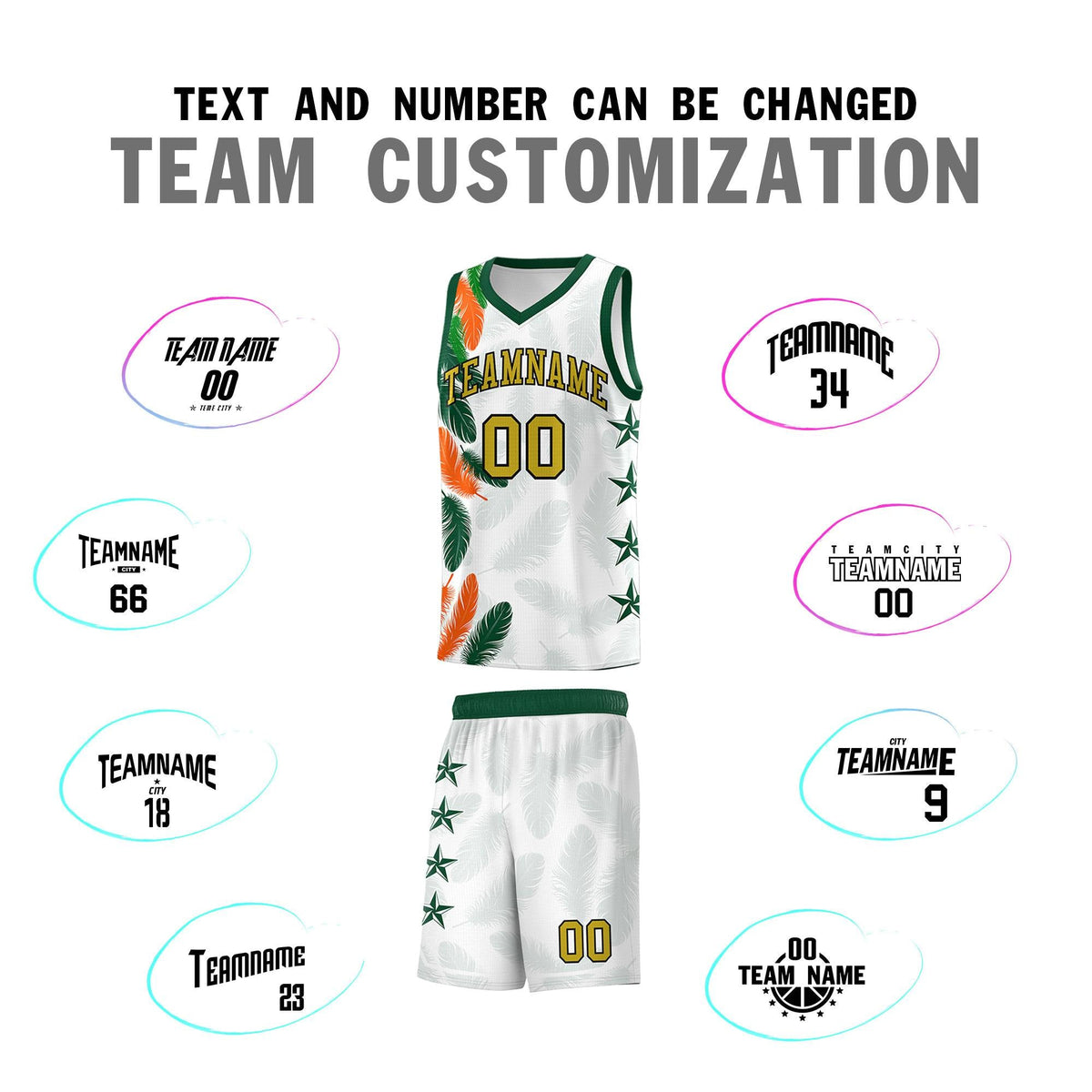 Custom Youth Basketball Jersey White Old Gold Feather Series Sports Uniform