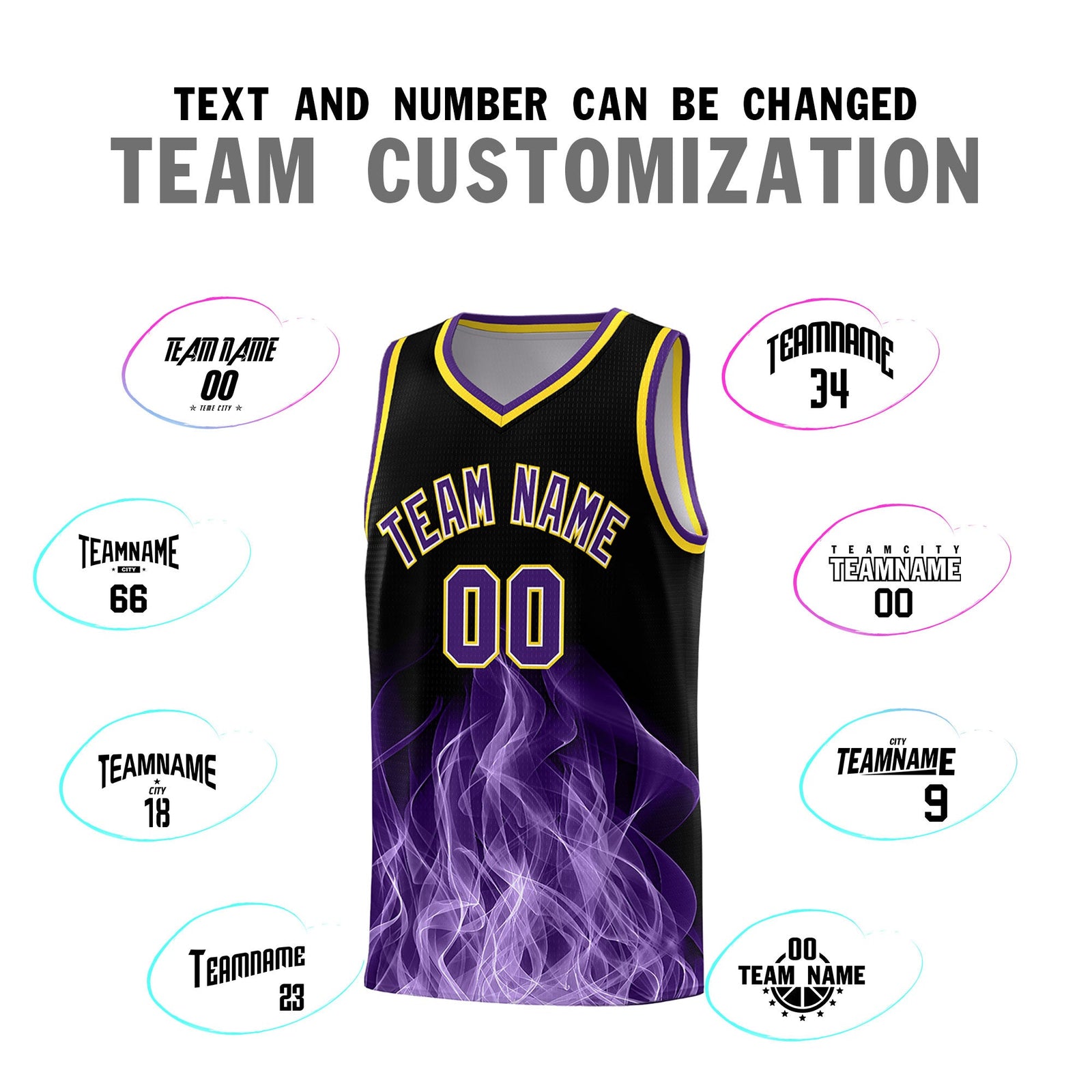 Custom Youth Basketball Jersey Black Gold Flame Design Personalized Team Uniform Set