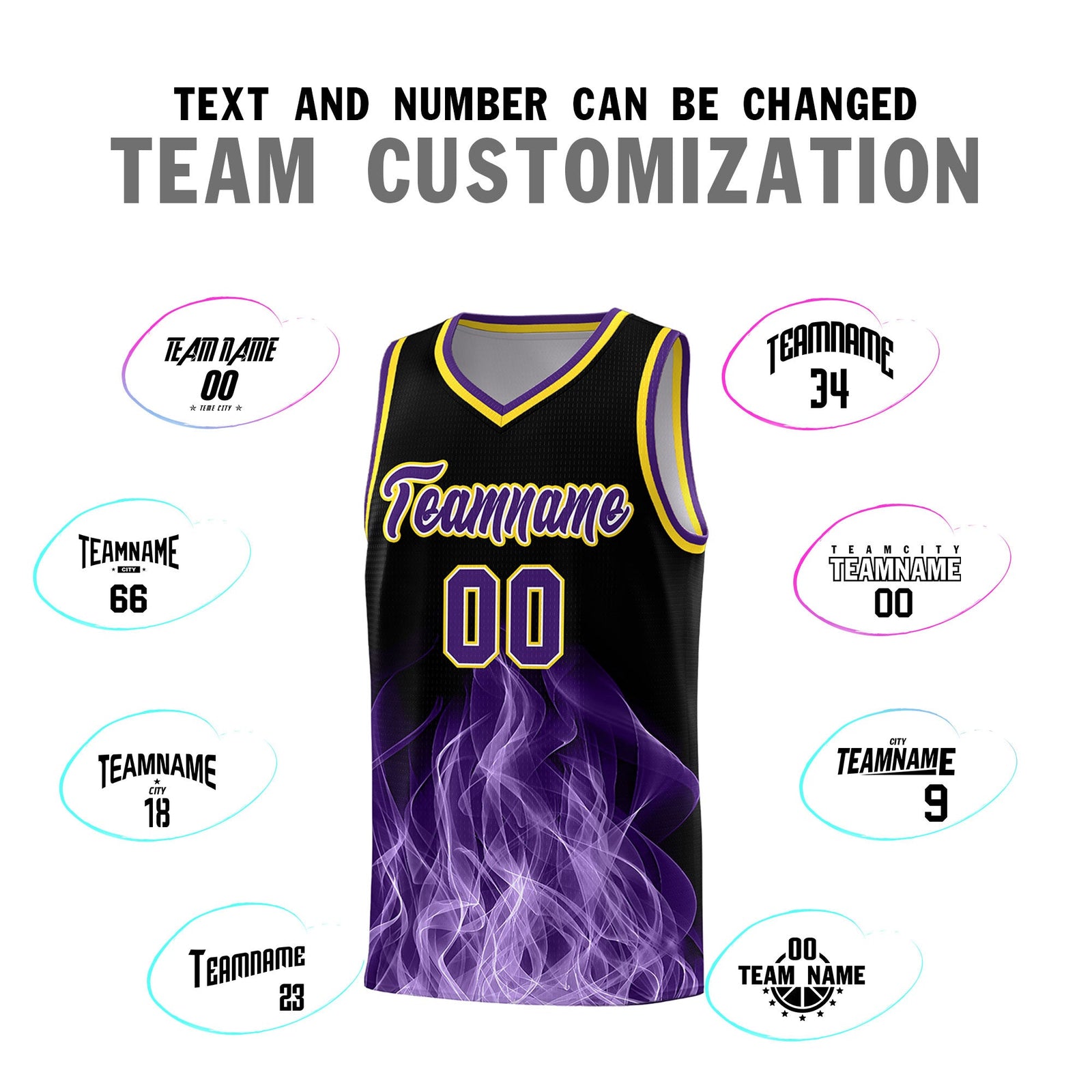 Custom Youth Basketball Jersey Black Gold Flame Design Personalized Team Uniform Set