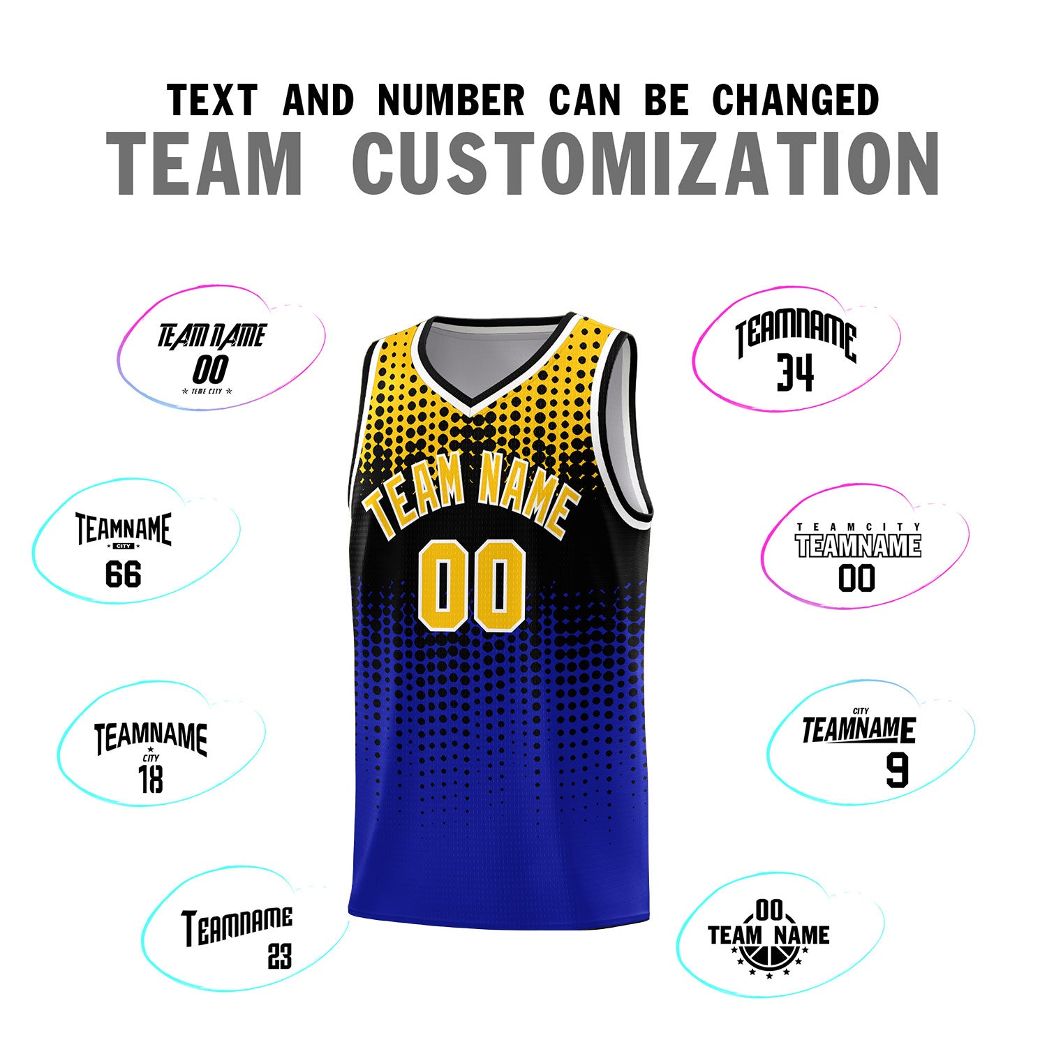 Custom Royal Gradient Dots Design Pattern Sports Uniform Basketball Jersey