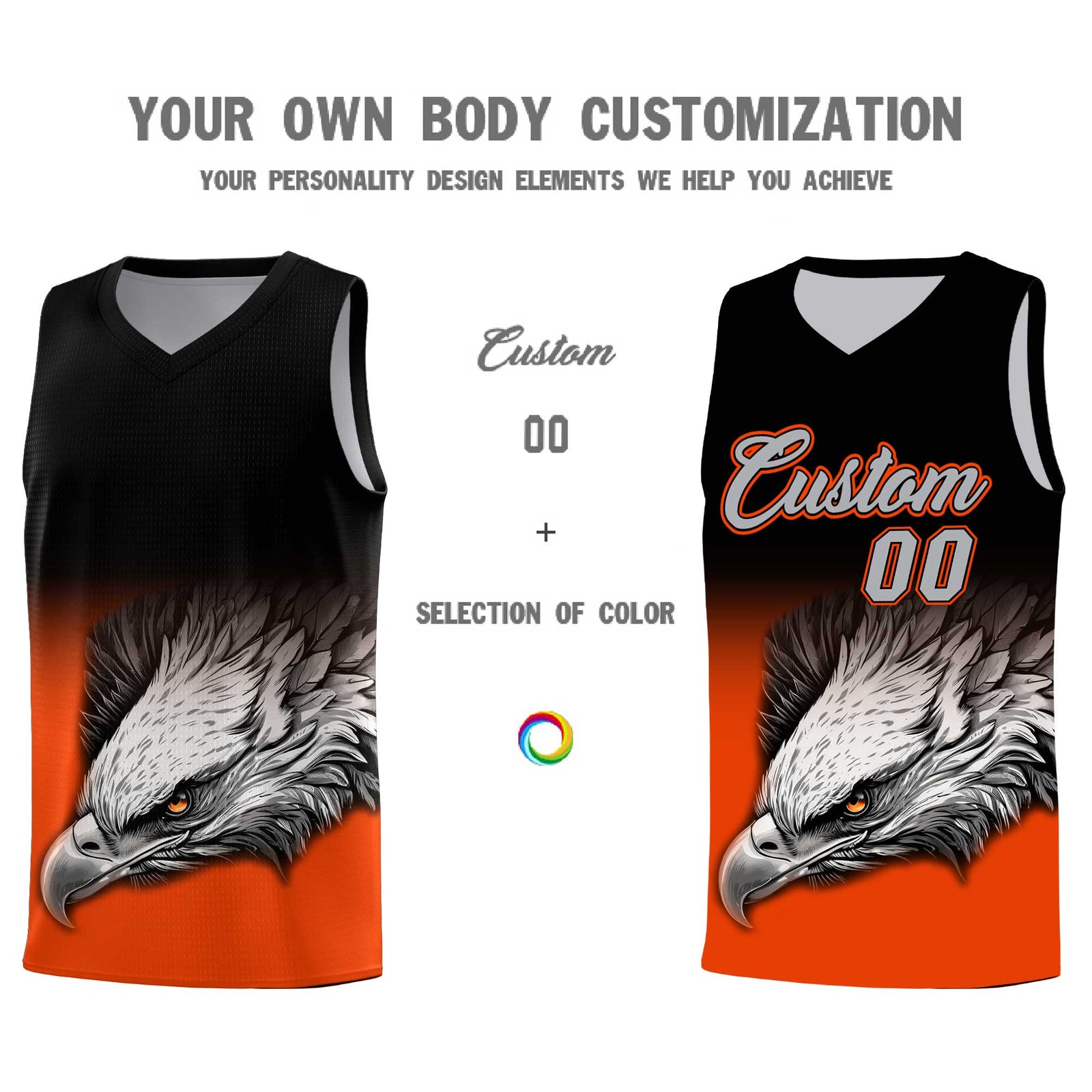 Custom Yellow Green Basketball Kits with Eagle Pattern