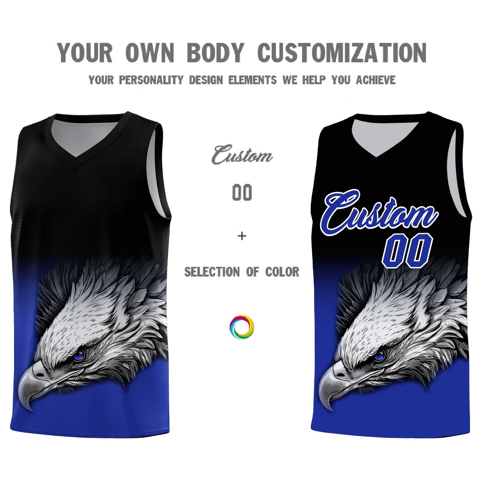 Custom Powder Blue Pink Basketball Kits with Eagle Pattern