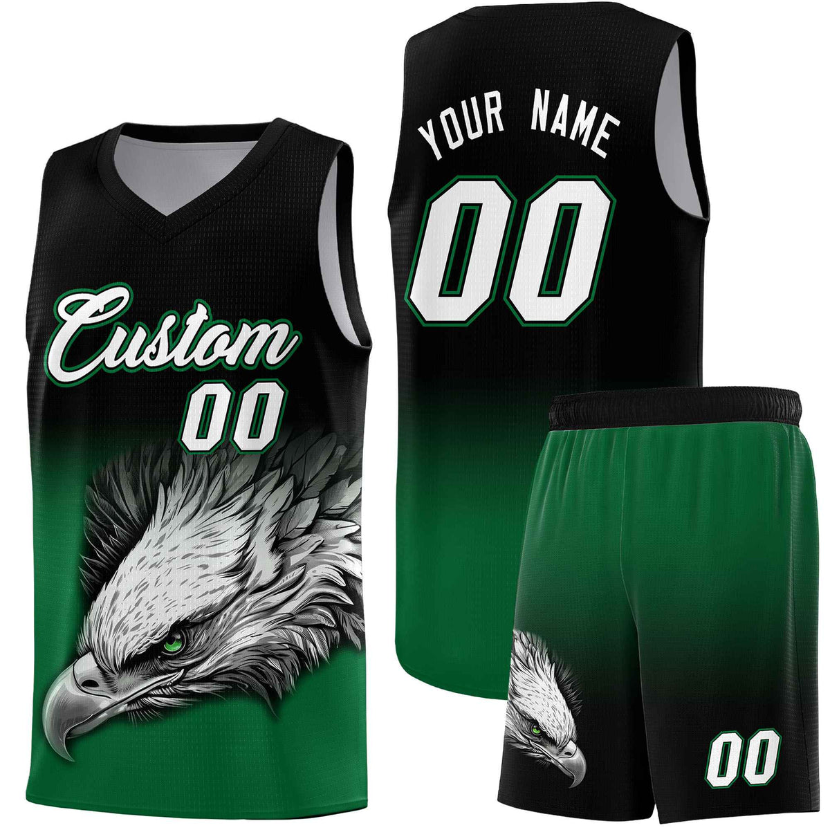 Custom Gray Pink Basketball Kits with Eagle Pattern