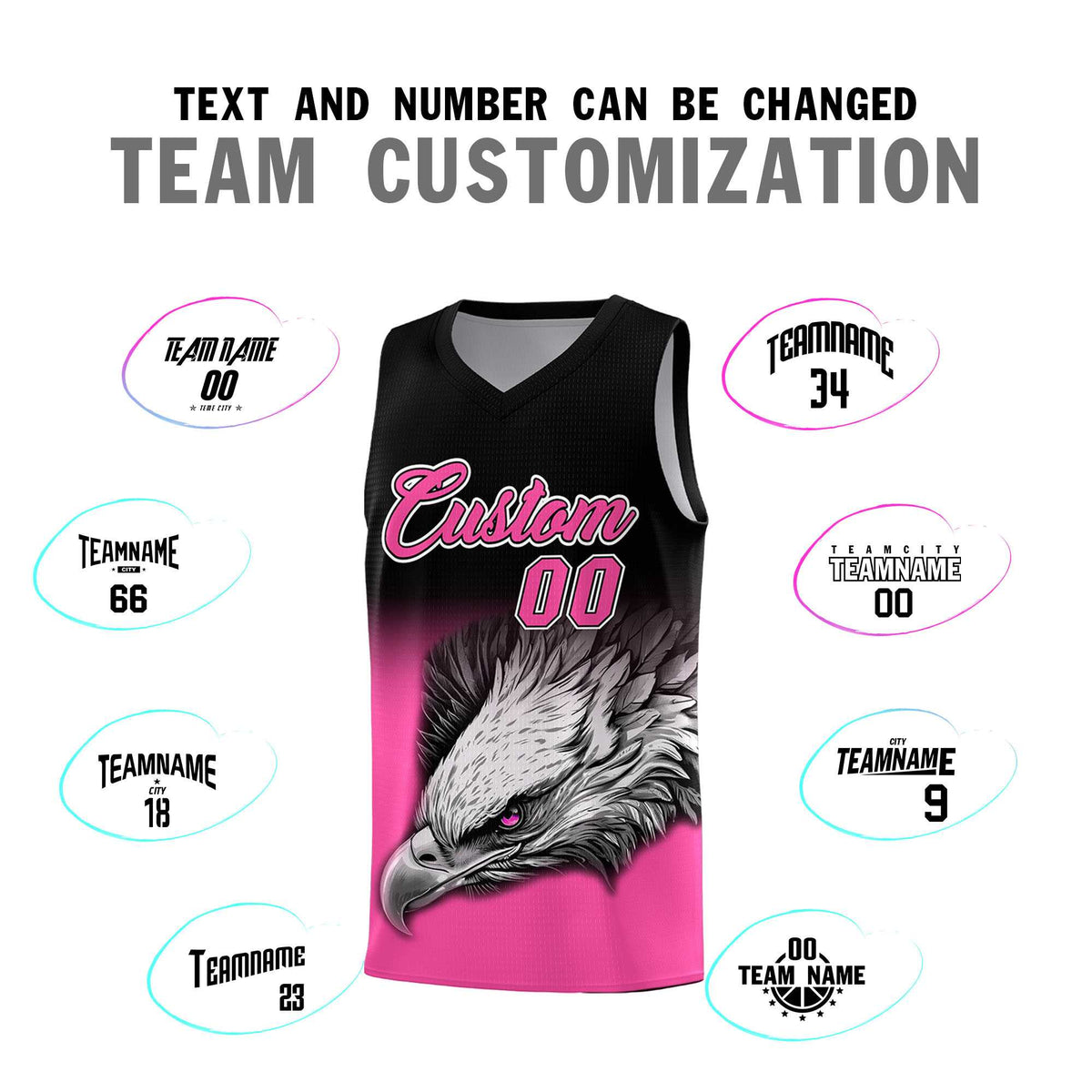Custom Orange Purple Basketball Kits with Eagle Pattern