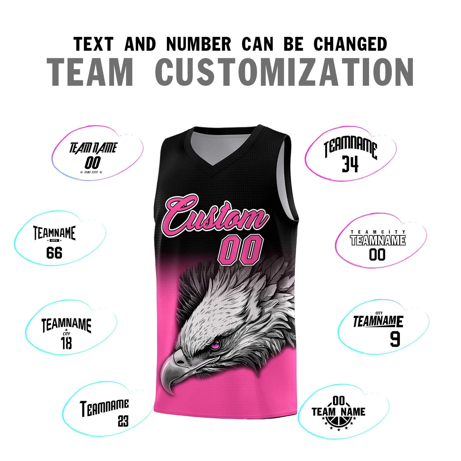 Custom Orange Purple Basketball Kits with Eagle Pattern