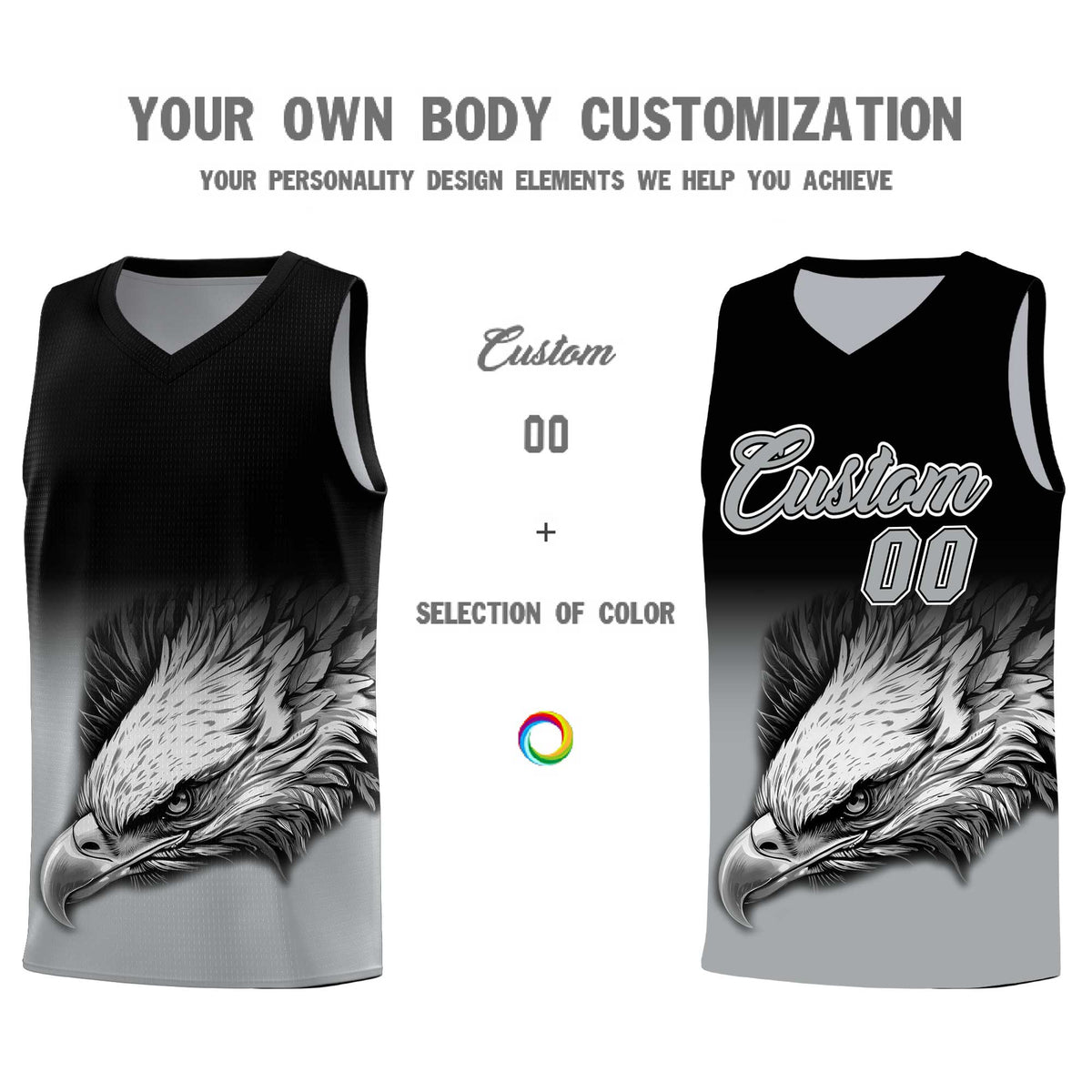 Custom Yellow Purple Basketball Kits with Eagle Pattern