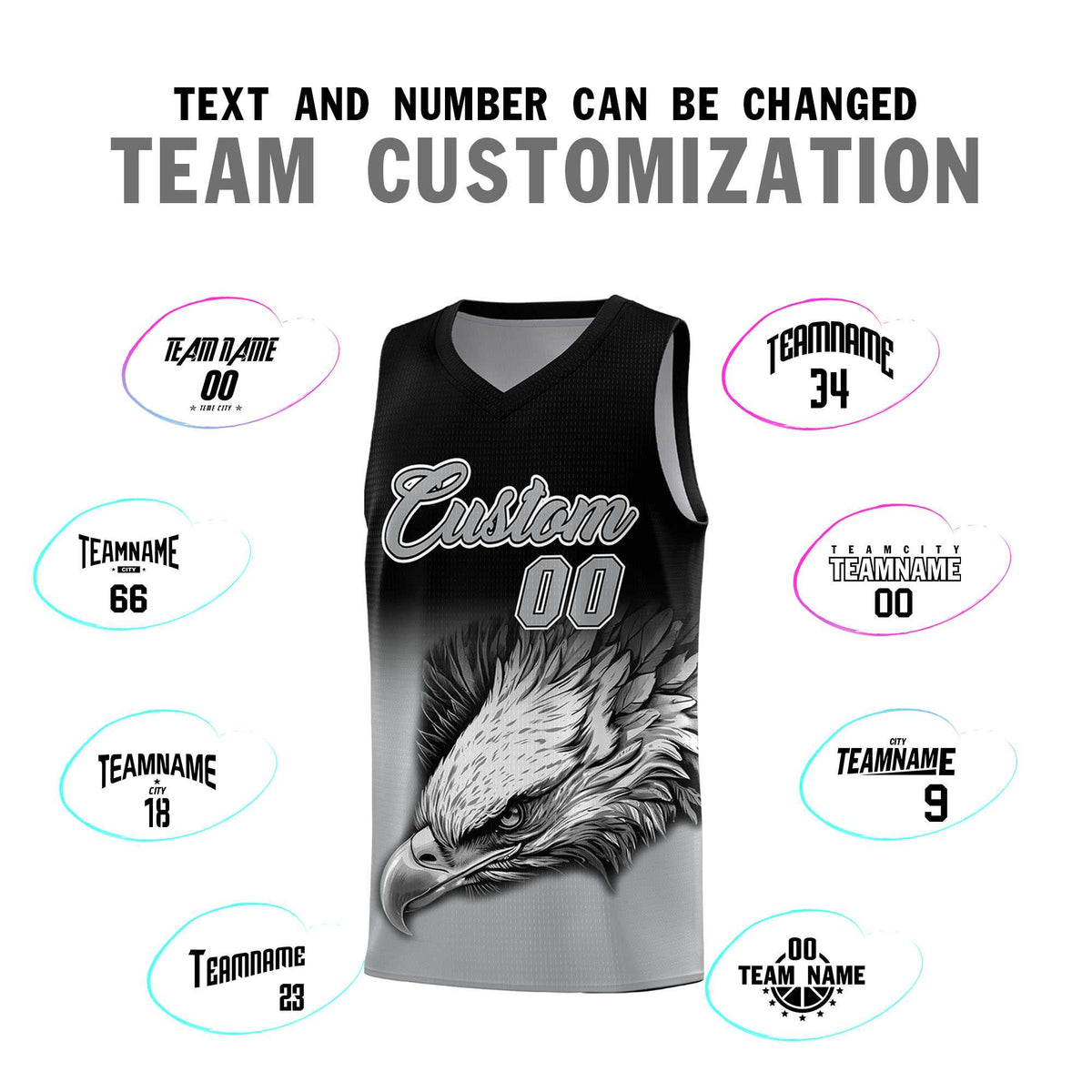 Custom Yellow Purple Basketball Kits with Eagle Pattern