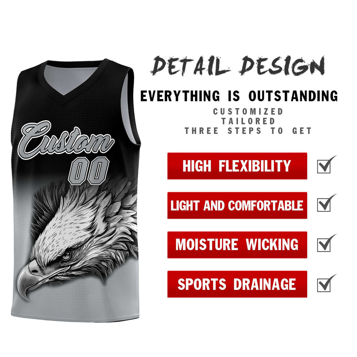 Custom Yellow Purple Basketball Kits with Eagle Pattern