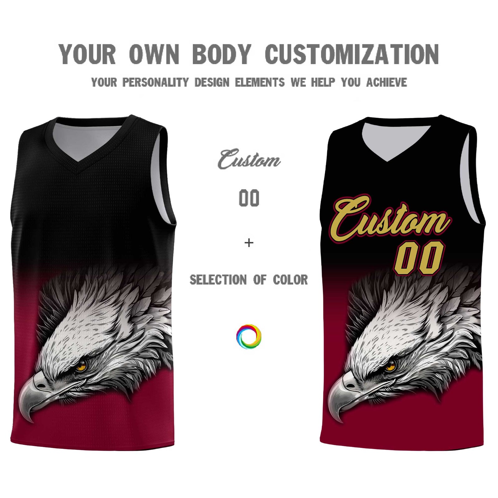 Custom Royal Kelly Green Basketball Kits with Eagle Pattern