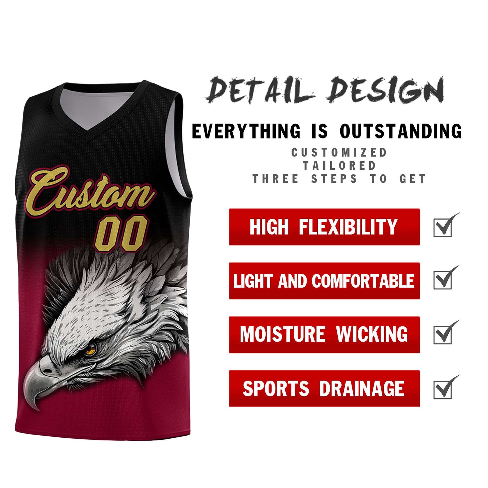 Custom Royal Kelly Green Basketball Kits with Eagle Pattern