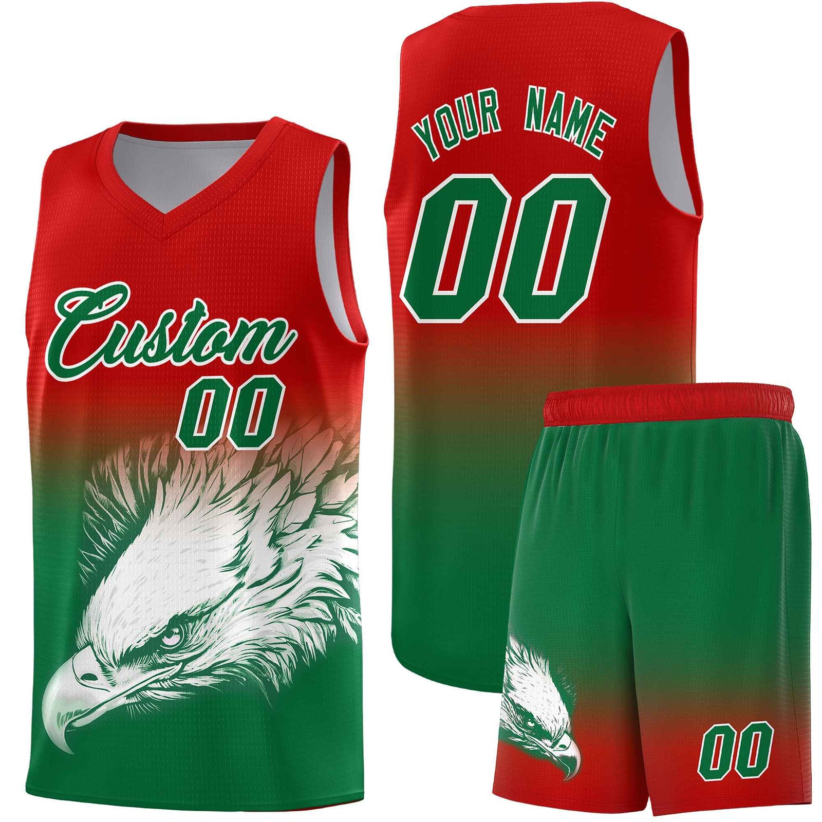 Custom Navy Powder Blue Basketball Kits with Eagle Pattern
