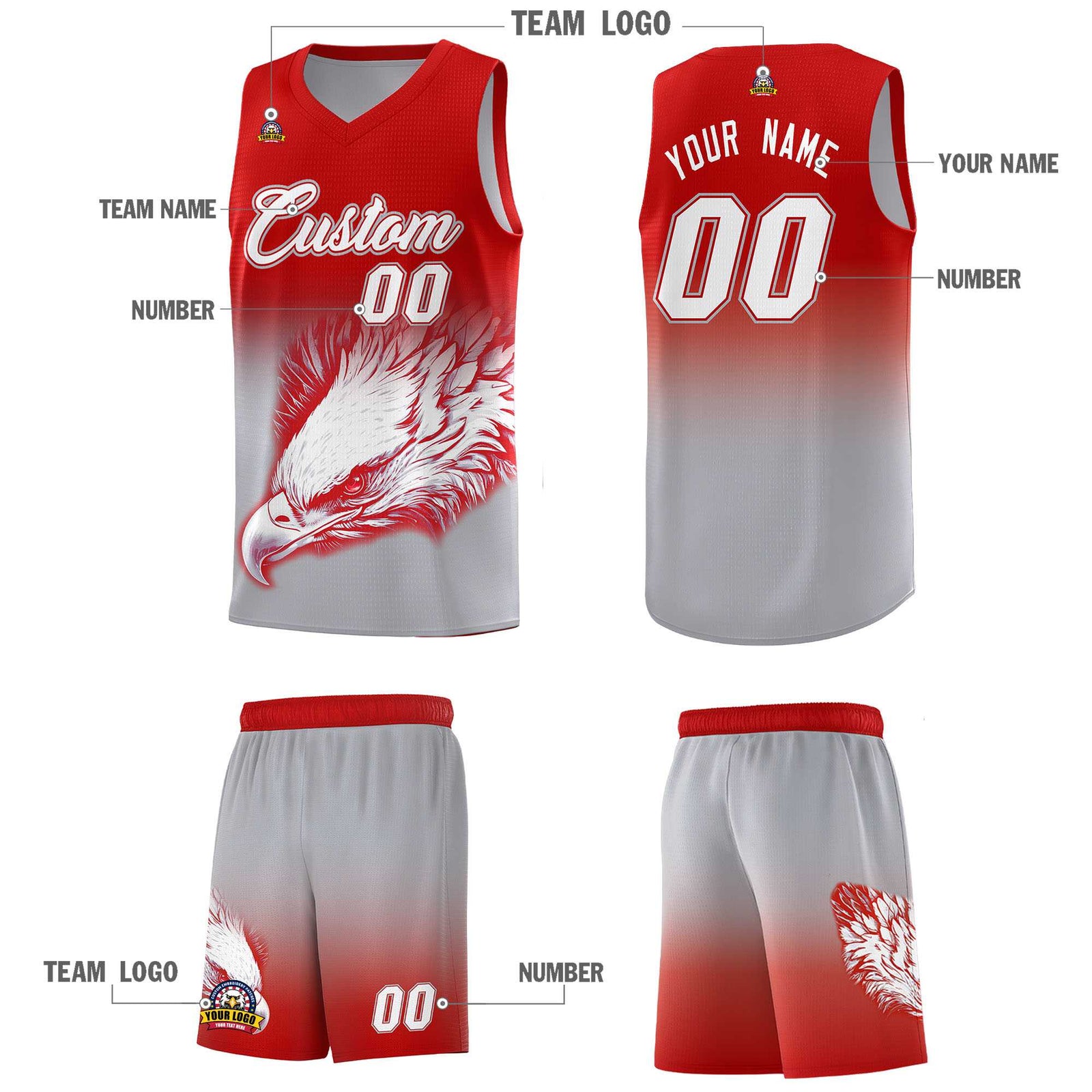 Custom Navy Teal Basketball Kits with Eagle Pattern