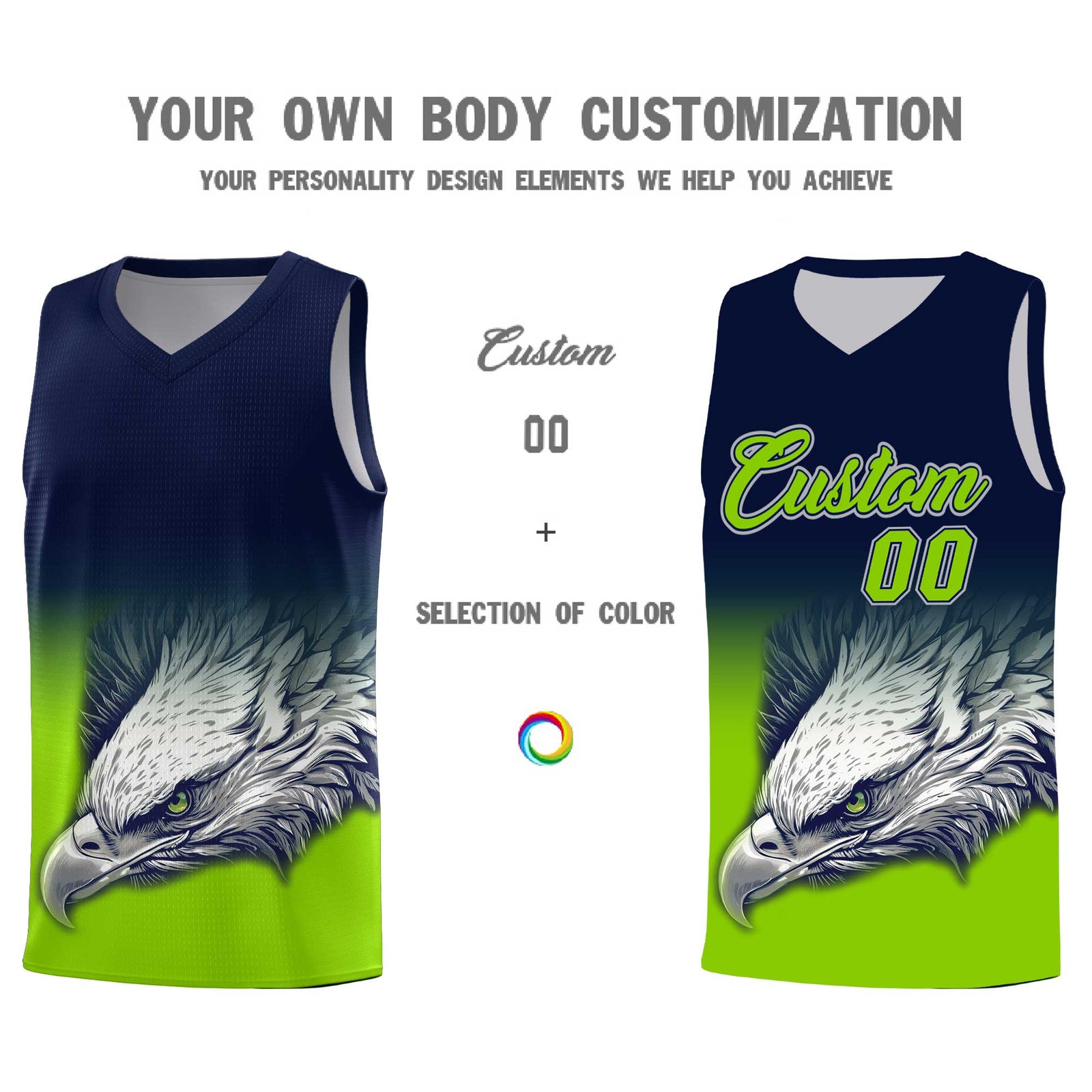Custom Navy Red Basketball Kits with Eagle Pattern