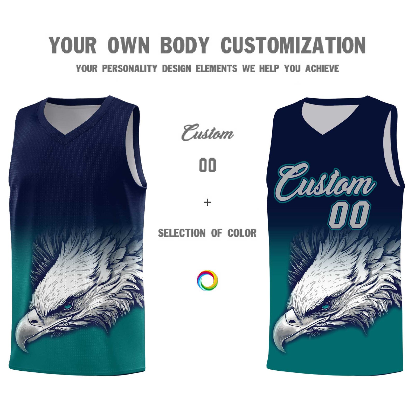 Custom Red Gray Basketball Kits with Eagle Pattern