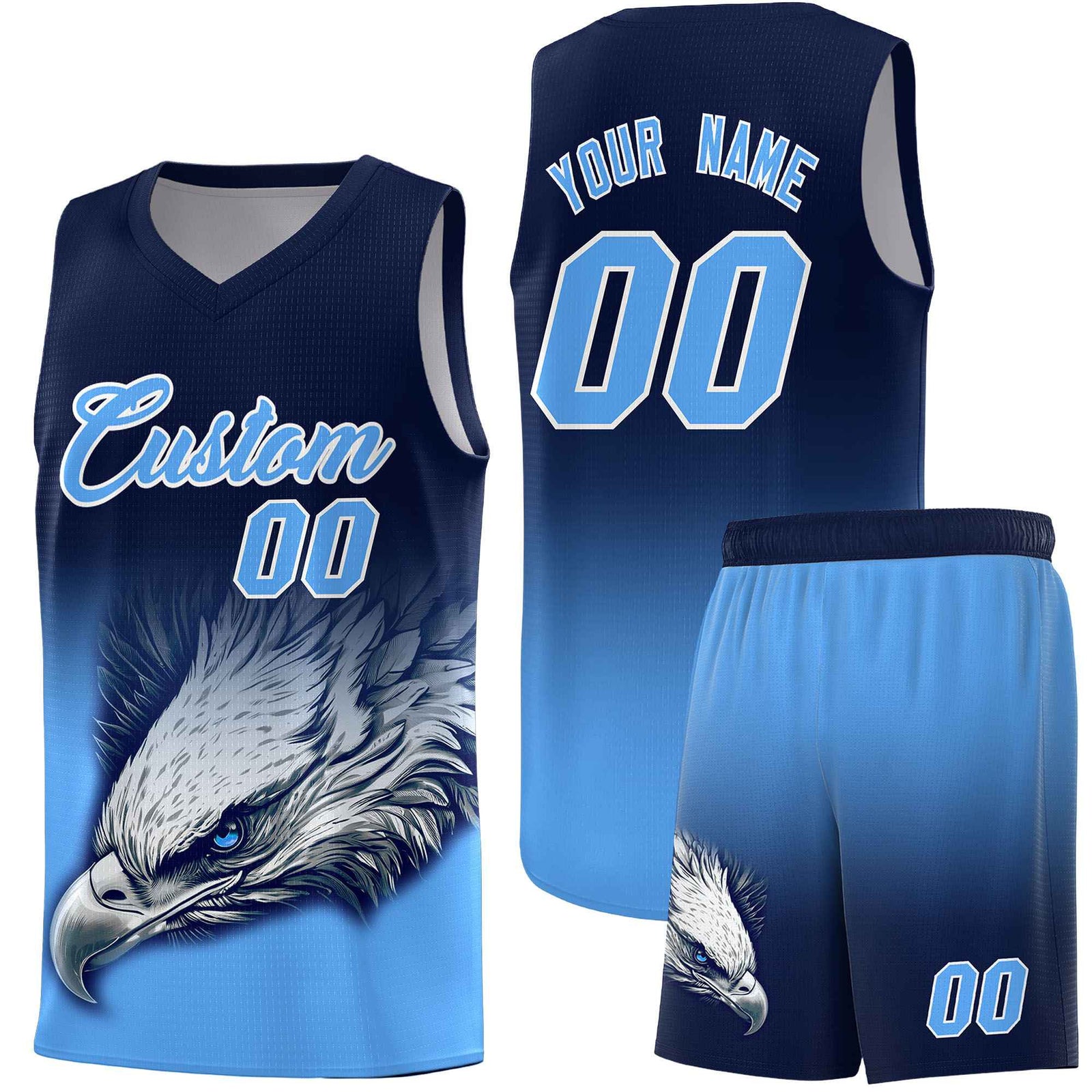 Custom Red Kelly Green Basketball Kits with Eagle Pattern