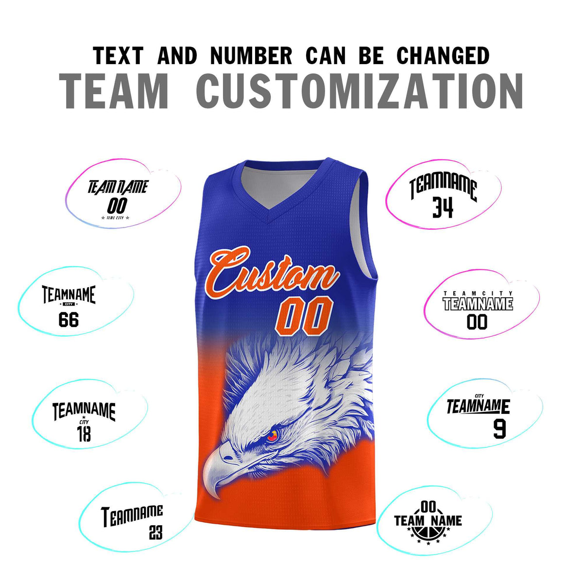Custom Red Navy Basketball Kits with Eagle Pattern