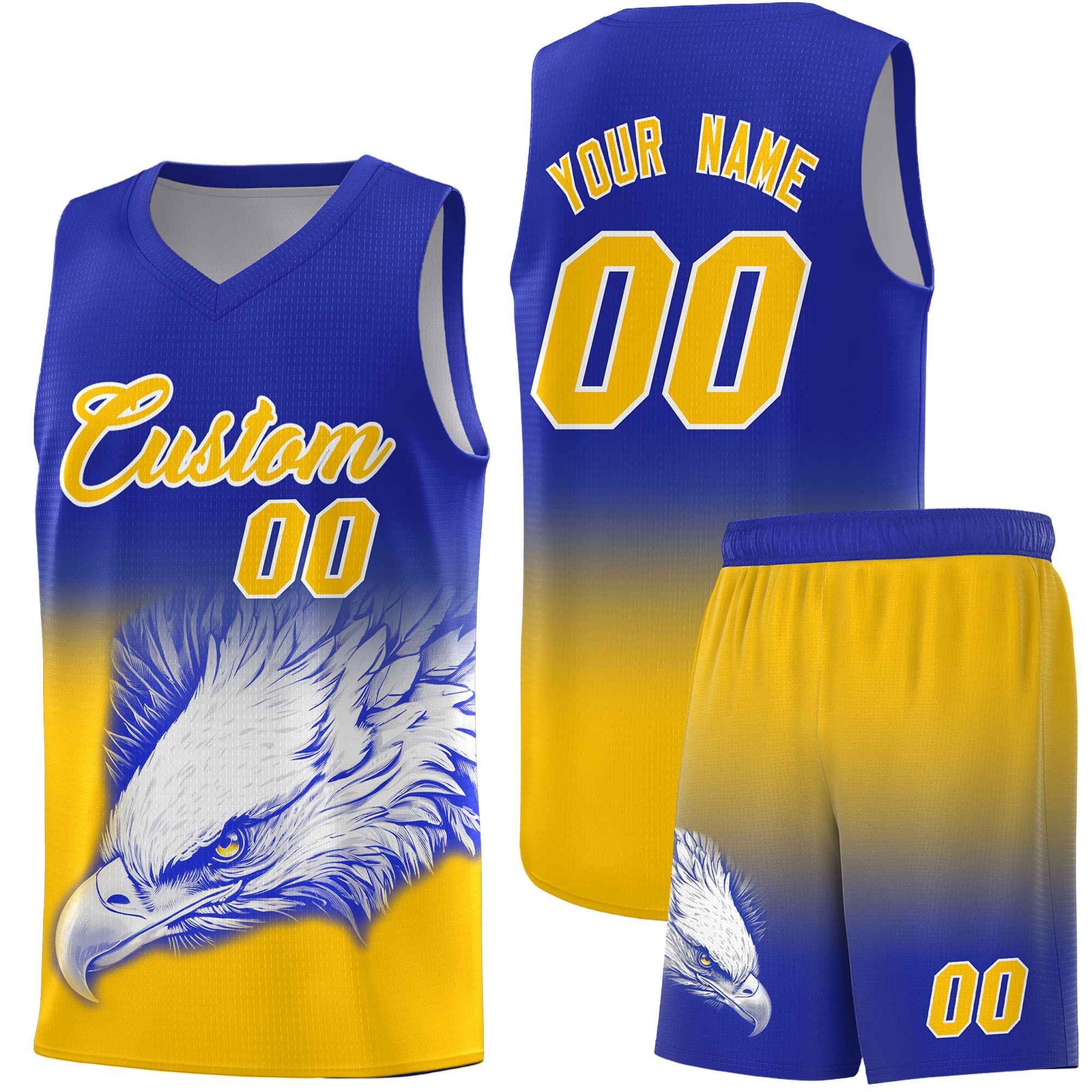 Custom Red Black Basketball Kits with Eagle Pattern