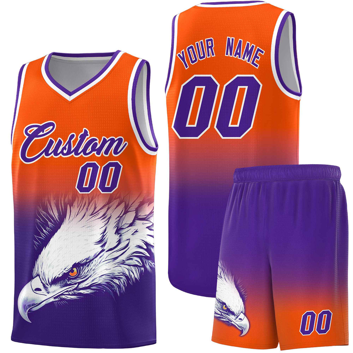 Custom Black Pink Basketball Kits with Eagle Pattern
