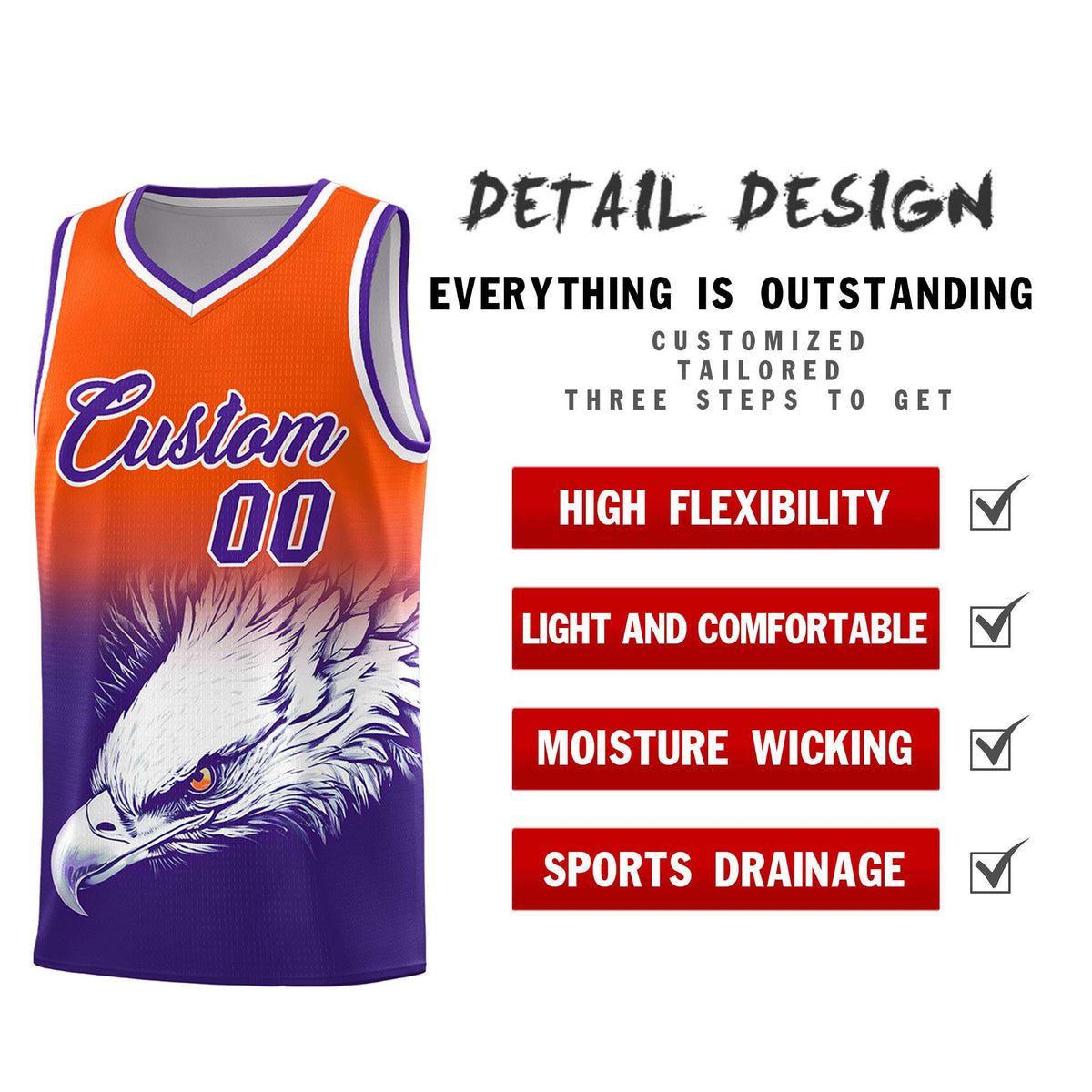Custom Black Pink Basketball Kits with Eagle Pattern