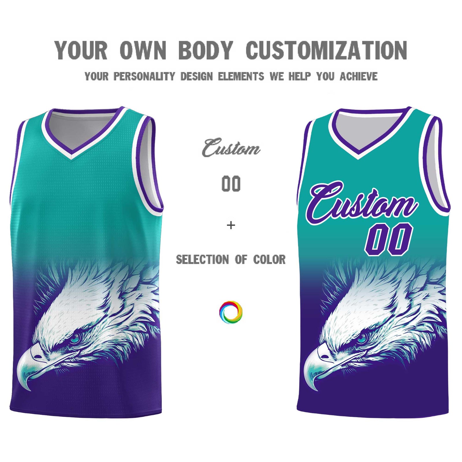 Custom Black Olive Basketball Kits with Eagle Pattern