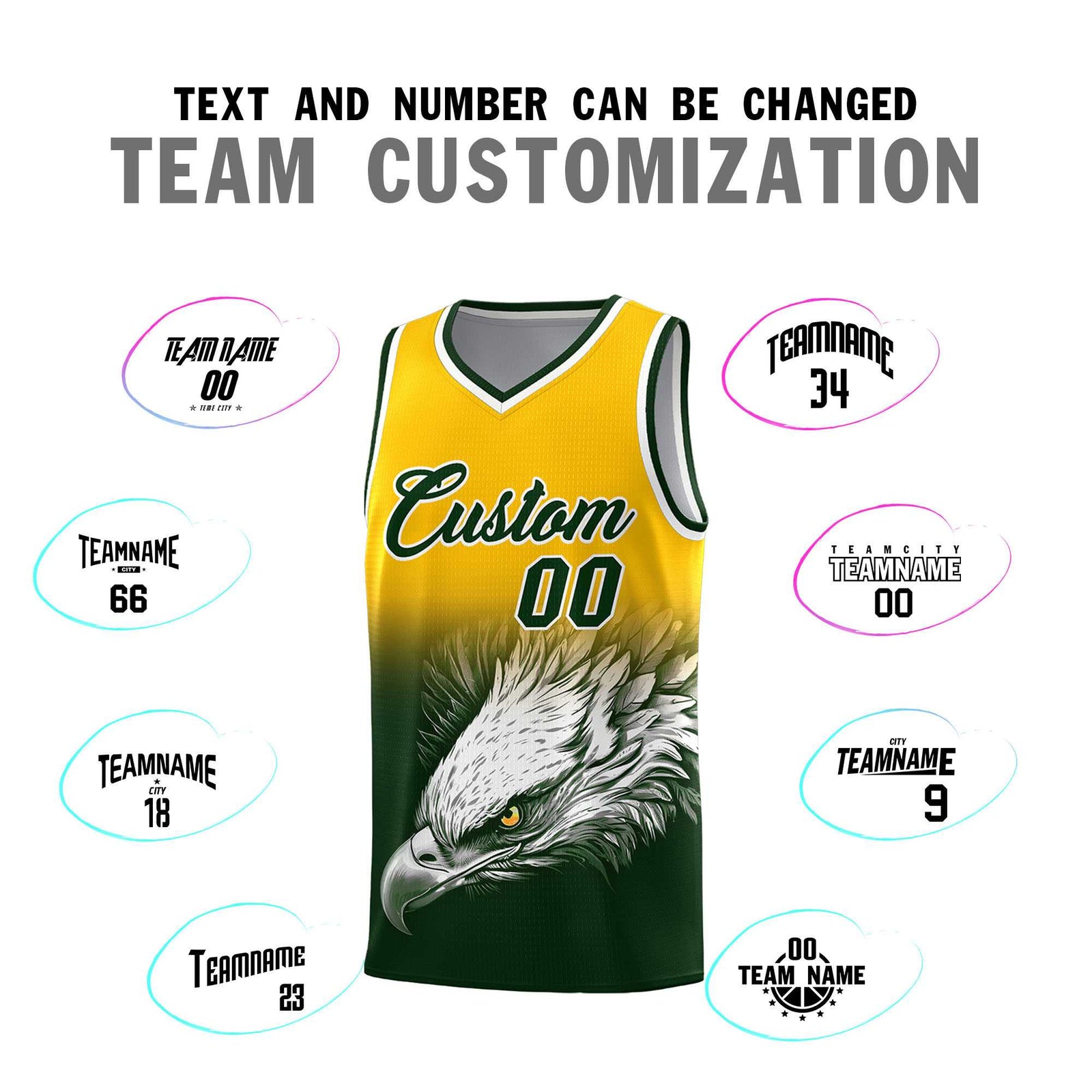 Custom Black Orange Basketball Kits with Eagle Pattern