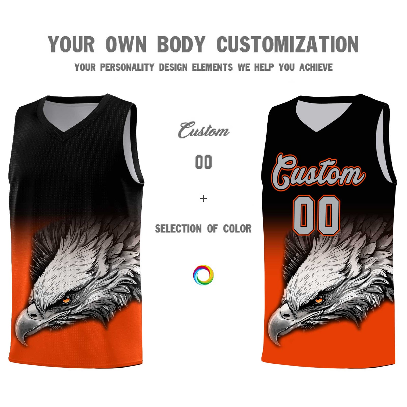 Custom Yellow Green Basketball Kits with Eagle Pattern