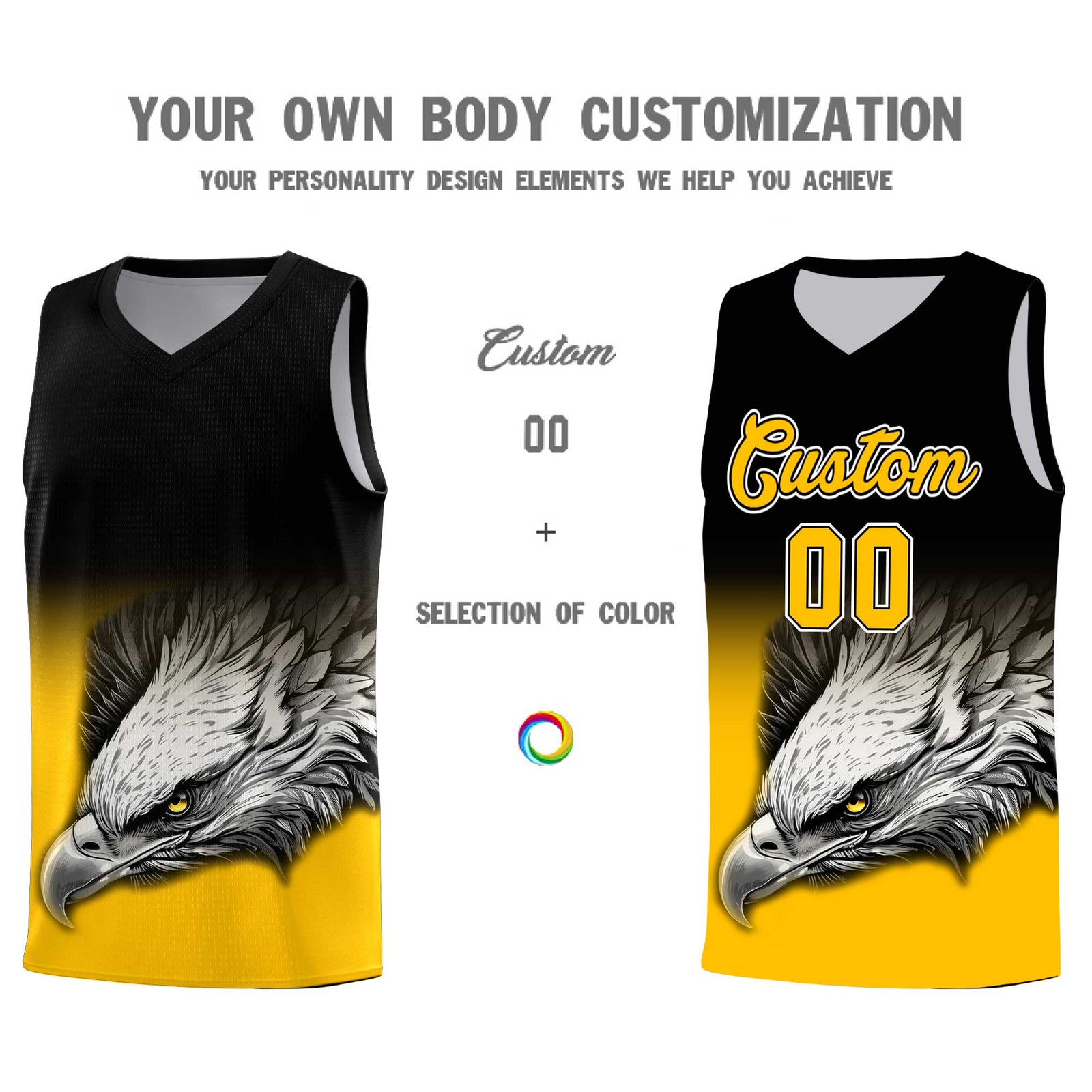 Custom Gray Green Basketball Kits with Eagle Pattern