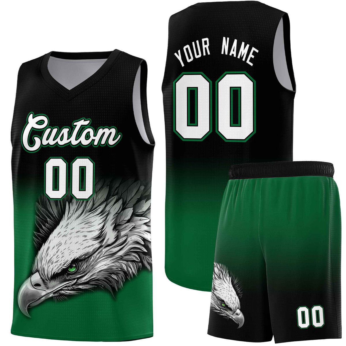 Custom Gray Pink Basketball Kits with Eagle Pattern