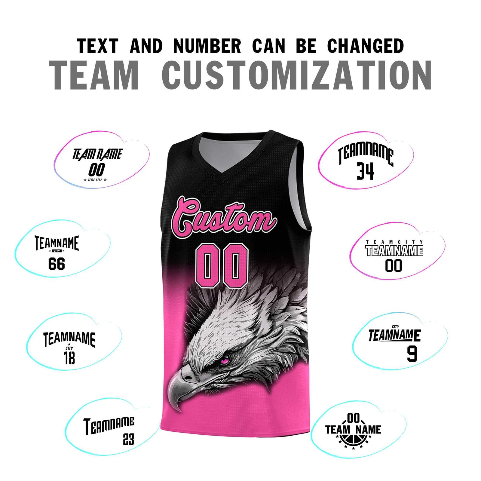 Custom Orange Purple Basketball Kits with Eagle Pattern