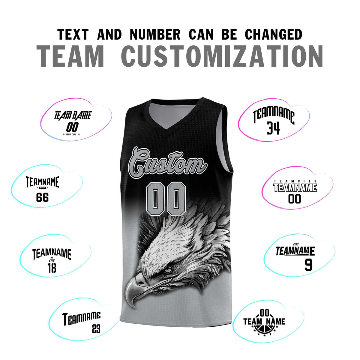 Custom Yellow Purple Basketball Kits with Eagle Pattern
