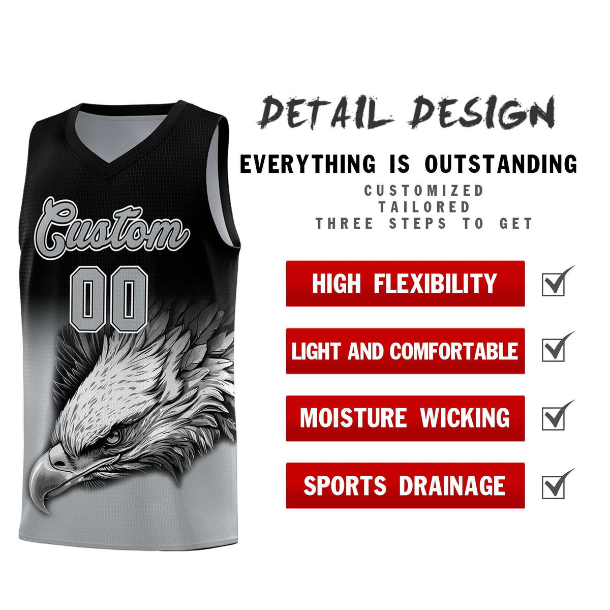 Custom Yellow Purple Basketball Kits with Eagle Pattern